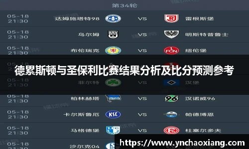 德累斯顿与圣保利比赛结果分析及比分预测参考